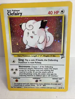 Pokemon TCG Clefairy Base Set 2 Holo Unlimited Rare Card 6/130 LP Condition - Image 1