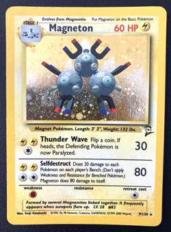 Pokemon Magneton Base Set 2 9/130 Holo Rare Lightly Played LP Card - Image 1