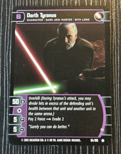 2005 Star Wars TCG WOTC Darth Tyranus Card 84/105 - Image 1