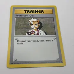 Professor Oak 88/102 Base Set Shadowless Rare Pokemon Card LP - Image 3