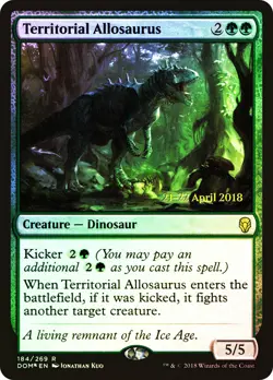 MTG FOIL Territorial Allosaurus (Prerelease) (Dominaria) - Promo #184s - Image 1