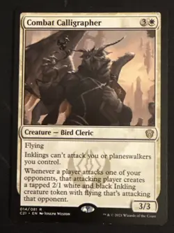 1x Combat Calligrapher (014) Commander 2021 LP MTG Magic the Gathering x1 MKE - Image 1