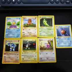 ​Pokemon Shadowless Base Set Lot (7 Cards) Squirtle Machoke Starmie 1999 Vintage - Image 1