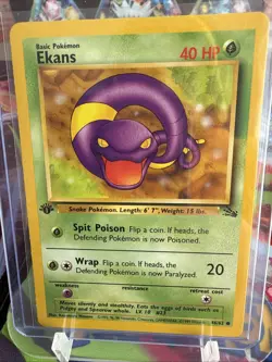 Pokemon TCG Ekans 46/62 1st Edition Fossil Regular Common NM - Image 1
