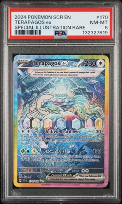 Terapagos EX 170/142 Special Illustration Rare Pokemon PSA 8 *819 - Image 1
