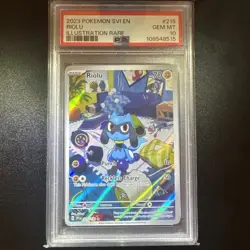 2023 Pokemon Riolu Scarlet Violet Illustration Rare #215 PSA 10 Gem Mint - Image 1