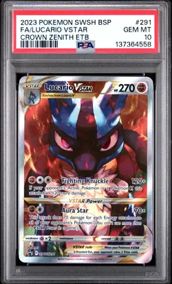 PSA 10 LUCARIO VSTAR SWSH291 BLACK STAR PROMO CROWN ZENITH ETB POKEMON 😍 - Image 1