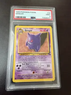 1999 POKEMON FOSSIL #20 GENGAR NON HOLO RARE MINT PSA 9 - Image 1