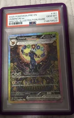 2025 POKEMON PRE EN-PRISMATIC EVOLUTIONS #161 UMBREON EX PSA 10 GEM MINT - Image 5