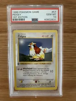 Pokemon TCG Pidgey Base Set 57/102 Regular 1st Edition Common - Image 1