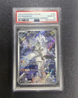 2025 Pokemon EN Journey Together N's Reshiram Stamped Box Topper #167 PSA 10 - Image 1