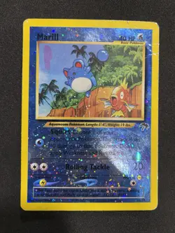 Marill Pokemon 1/18 Southern Islands Reverse Holo Read Description HP/Dam - Image 1