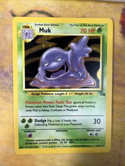 Pokemon TCG Muk Fossil 13/62 Holo Unlimited Holo Rare - Image 2