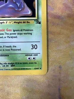 Pokemon TCG Muk Fossil 13/62 Holo Unlimited Holo Rare - Image 5