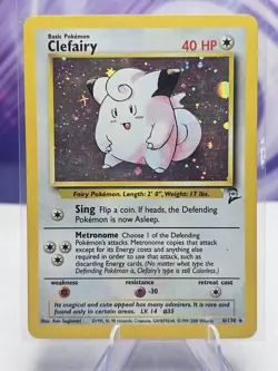 Pokemon TCG Clefairy Base Set 2 6/130 Holo Unlimited Holo Rare MP - Image 1