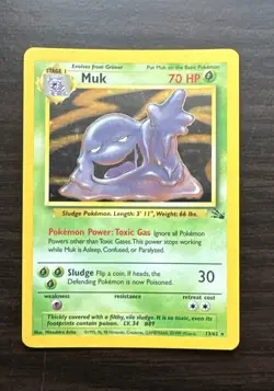 Muk 13/62 Pokemon Fossil Holo LP to MP condition - Image 1