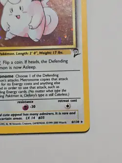 😻 Pokemon CLEFAIRY Base Set 2 * 6/130 * Holo * LP++ - Image 4