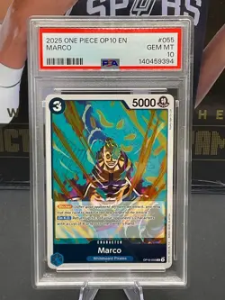 2025 One Piece OP10 English #005 Marco PSA 10 GEM MINT - Image 1