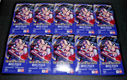 10 x One Piece OP14 - THE AZURE SEA’S SEVEN - Sleeved Blister Booster Packs Lot - Image 1