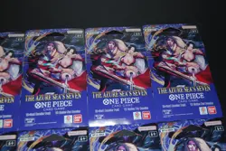 10 x One Piece OP14 - THE AZURE SEA’S SEVEN - Sleeved Blister Booster Packs Lot - Image 3
