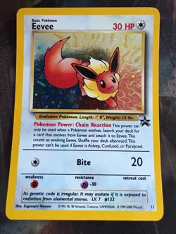 2000 Black Star Promo Eevee #11 Holo Pokemon Card MP (WEAR) - Image 1