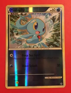 MANAPHY 3/95 HGSS Unleashed Reverse HOLO RARE Pokemon card Excellent - Image 1