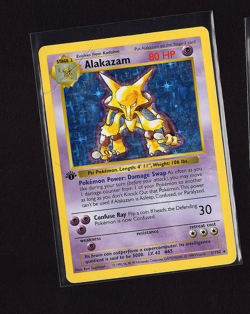1999 Alakazam 1/102 1st Edition Shadowless Holo Rare Pokemon Card English WOTC - Image 1