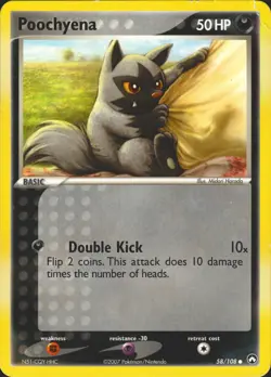 Poochyena 58/108 Common Power Keepers Pokemon Card MP/DMG - Image 1
