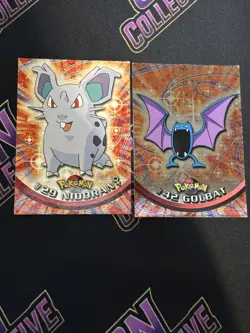 Topps Trading Card Pokemon #42 Golbat Holo and #29 Nidoran - Image 1