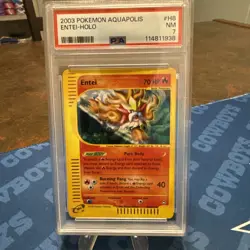 Pokemon WotC Aquapolis Holofoil Card H8 Entei PSA 7 - Image 1