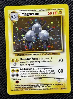 Pokemon TCG Magneton Base Set Holo Card 9/102. NM/LP. - Image 1