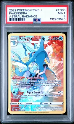 2022 POKEMON SWORD & SHIELD ASTRAL RADIANCE #TG03 FULL ART/KINGDRA PSA 9 - Image 1