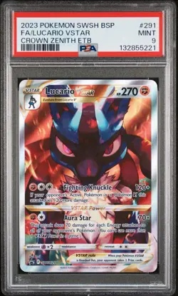 Pokemon TCG Lucario VSTAR SWSH291 Holo Black Star Promo Crown Zenith PSA 9 Mint - Image 1