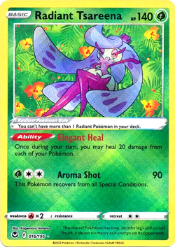 Pokemon TCG Radiant Tsareena 016/195 Silver Tempest Radiant Rare Holo - Image 1