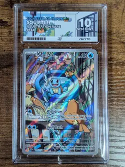 Pokemon Squirtle 148/142 Stellar Crown Illustration Rare - ACE 10 Gem Mint - Image 1