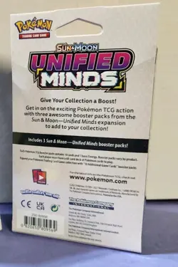POKEMON Sun and Moon UNIFIED MINDS 3 Booster Pack Hanger Box - New Sealed MINT - Image 3