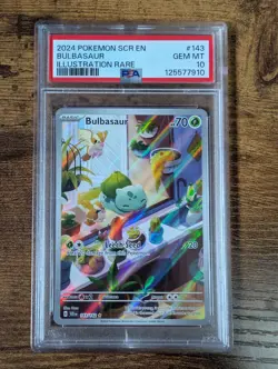 Pokemon Bulbasaur 143/142 Stellar Crown Illustration Rare - PSA 10 Gem Mint - Image 1