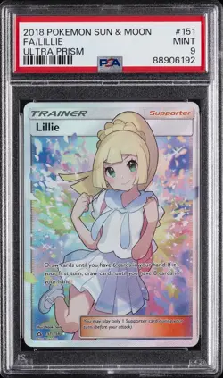 2018 POKEMON SUN & MOON ULTRA PRISM #151 FULL ART/LILLIE PSA 9 - Image 1