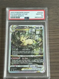 Leafeon Vstar GG35/GG70 Pokemon Sword And Shield Crown Zenith PSA 10 - Image 1