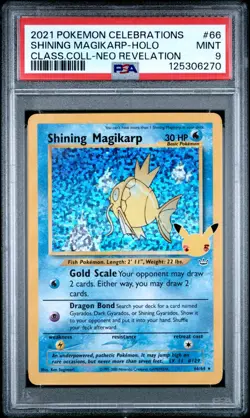 2021 POKEMON CELEBRATIONS CLASSIC COLLECTION #66 SHINING MAGIKARP-HOLO PSA 9 - Image 1