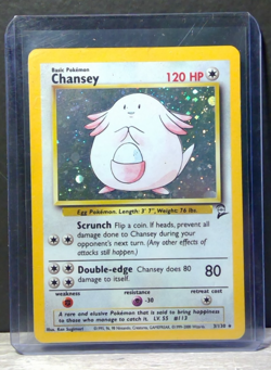 Chansey 3/130 - Base Set 2 Holo Rare - WOTC Vintage Pokemon TCG - Image 1