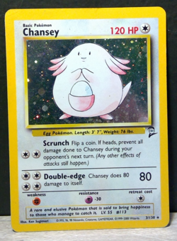 Chansey 3/130 - Base Set 2 Holo Rare - WOTC Vintage Pokemon TCG - Image 2