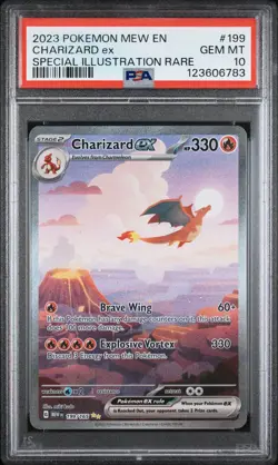 2023 POKEMON MEW EN-151 SPECIAL ILLUSTRATION RARE #199 CHARIZARD EX PSA 10 - Image 1