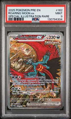 2025 POKEMON PRISMATIC EVOLUTION SPECIAL ILLUSTRATION RARE ROARING MOON EX PSA 9 - Image 1