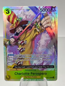 One Piece Pillars Of Strength Charlotte Perospero Foil OP03-113 NM Super Rare - Image 1