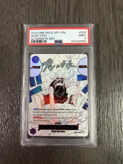 2025 One Piece TCG OP-11-080 Gear Two Alt Art PSA 9 English - Image 1
