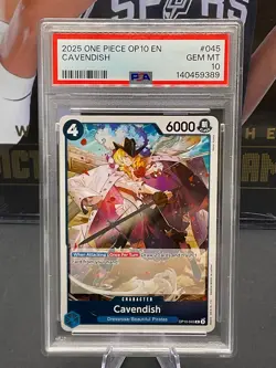 2025 One Piece OP10 English #045 Cavendish PSA 10 GEM MINT - Image 1