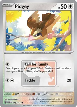PIDGEY 016/165 - POKEMON CARD PLAY! LEAGUE STAMP PROMO REVERSE HOLO✅ - Image 1