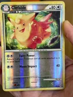 POKEMON CLEFABLE 1/95 RARE REVERSE HOLOFOIL CALL OF LEGENDS LP CARD - Image 1