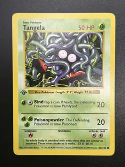 TANGELA Pokemon Card - WOTC - 1st Edition - Base Set - Shadowless - 66/102 - NM - Image 1